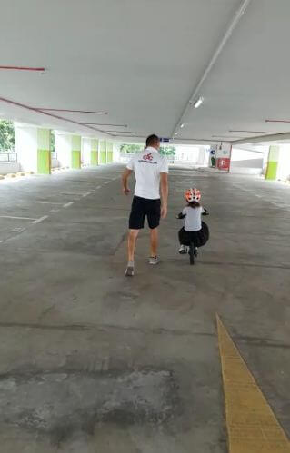 She was then able to ride her bike with confident and pride