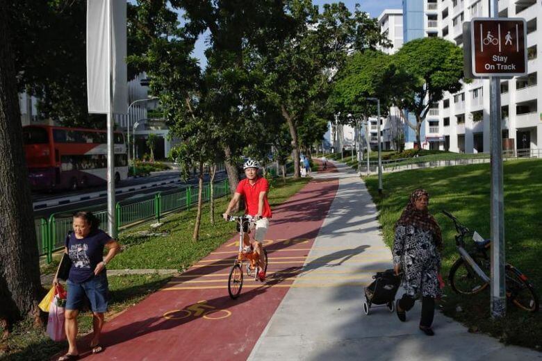 New red cycling paths open in Bedok; 13km bike network to fully open in January