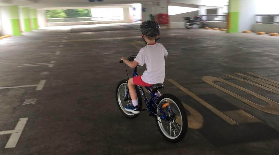 He loves to cycle and even asks to have again lessons to learn new tricks !