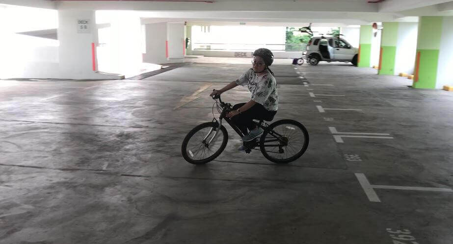 I didn’t have the chance to lest cycling as a child now I am able to cycle.